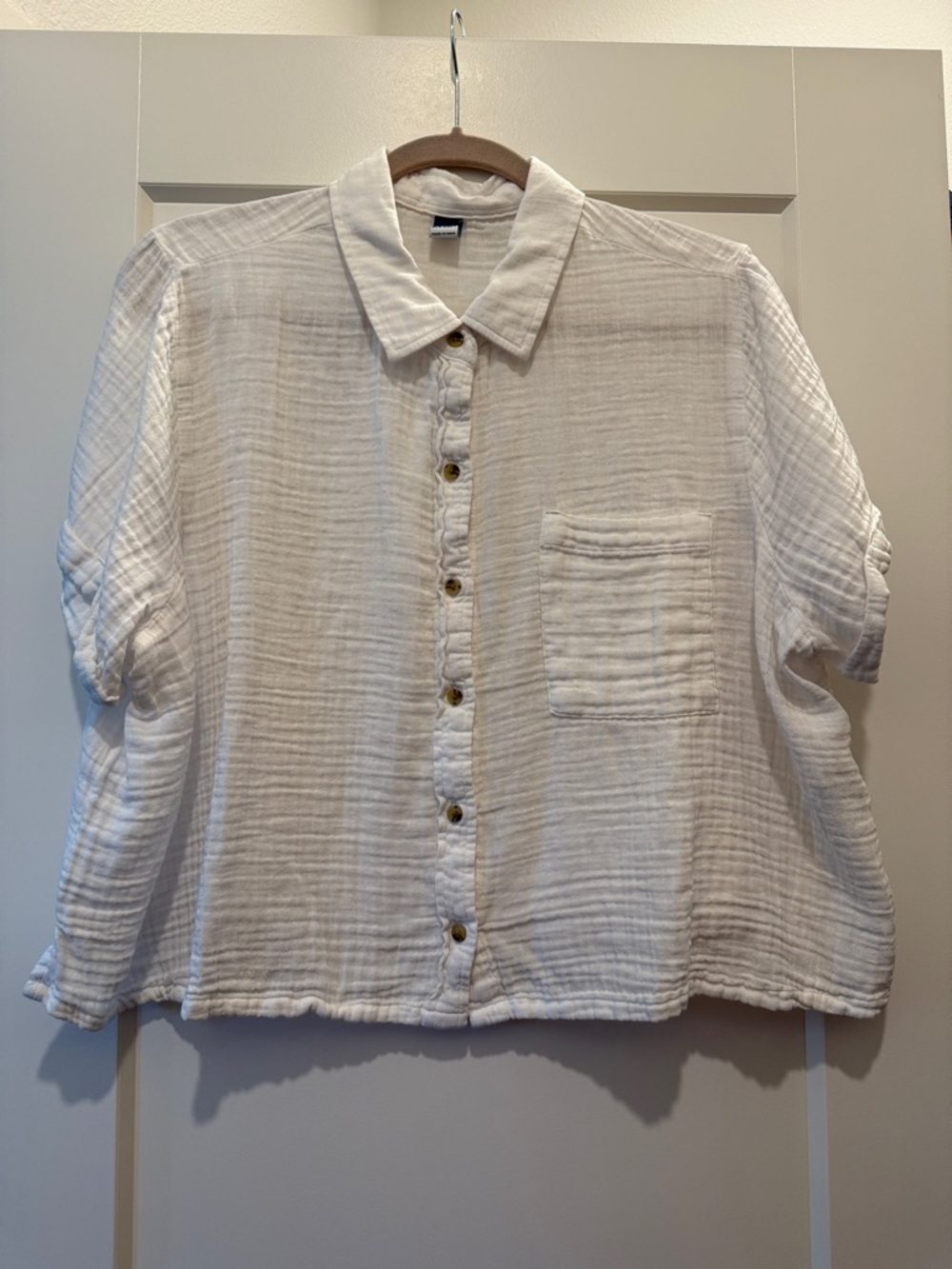 Old Navy White Cotton Gauze Button-Down Shirt